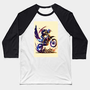 Dirt Bike Paint Splash Style Baseball T-Shirt